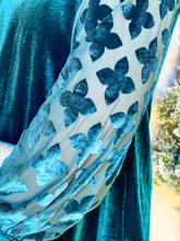Load image into Gallery viewer, The Happiness of Christmas Forest Green Velvet & Velvet Burnout Long Sleeve Top