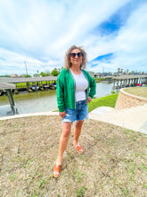 Load image into Gallery viewer, Feeling So Sweet Green Flower Patch Cardigan Sweater