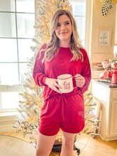 Load image into Gallery viewer, By The Fire Red Short Lounge Set
