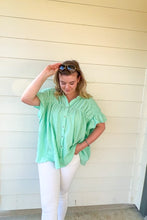 Load image into Gallery viewer, Mint Mojito Wrinkle Gauze Top