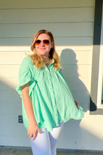 Load image into Gallery viewer, Mint Mojito Wrinkle Gauze Top