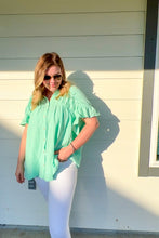 Load image into Gallery viewer, Mint Mojito Wrinkle Gauze Top