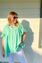 Load image into Gallery viewer, Mint Mojito Wrinkle Gauze Top