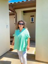 Load image into Gallery viewer, Mint Mojito Wrinkle Gauze Top