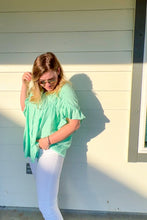 Load image into Gallery viewer, Mint Mojito Wrinkle Gauze Top