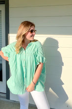 Load image into Gallery viewer, Mint Mojito Wrinkle Gauze Top
