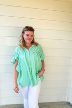 Load image into Gallery viewer, Mint Mojito Wrinkle Gauze Top