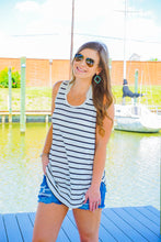 Load image into Gallery viewer, stripe, black, white, tank, top, summer, versatile, comfy, everyday