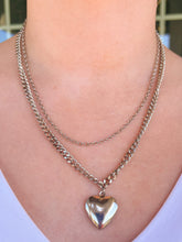 Load image into Gallery viewer, Silver Layered Chain Heart Locket