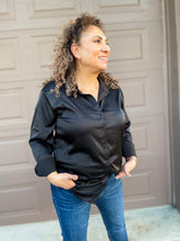 Load image into Gallery viewer, Charmer Satin Charmeuse Button Down Shirt