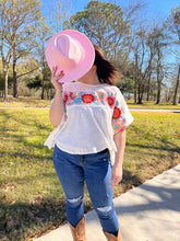 Load image into Gallery viewer, Señorita I Need A Margarita Floral Embroidery Top
