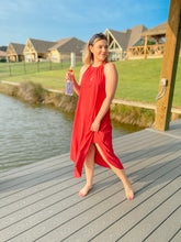 Load image into Gallery viewer, Sweet Advice Red Raspberry Midi Dress
