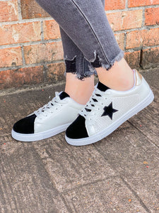 Reach For The Stars Black & White Star Sneakers
