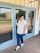 Load image into Gallery viewer, Back To The Basics Black & White Stripe Top