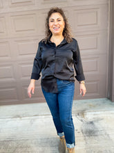 Load image into Gallery viewer, Charmer Satin Charmeuse Button Down Shirt