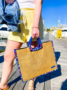Take Me Away Blue Tote with Handle