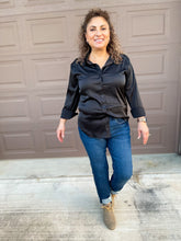 Load image into Gallery viewer, Charmer Satin Charmeuse Button Down Shirt