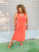 Load image into Gallery viewer, Stay Positive Tangerine Midi Tank Dress