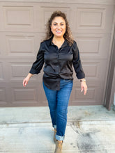 Load image into Gallery viewer, Charmer Satin Charmeuse Button Down Shirt