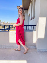 Load image into Gallery viewer, Sweet Advice Red Raspberry Midi Dress
