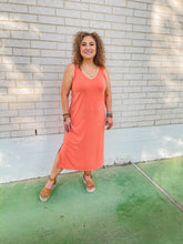 Load image into Gallery viewer, Stay Positive Tangerine Midi Tank Dress