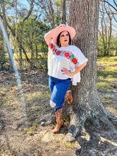 Load image into Gallery viewer, Señorita I Need A Margarita Floral Embroidery Top