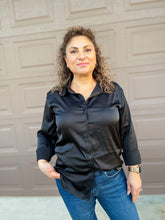 Load image into Gallery viewer, Charmer Satin Charmeuse Button Down Shirt