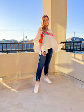 Load image into Gallery viewer, Señorita I Need A Margarita Floral Embroidery Top