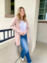 Load image into Gallery viewer, Blush Pink Open Cardigan with Thumbholes