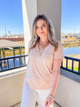 Load image into Gallery viewer, Stay Basic Pocket Tee in Blush Pink