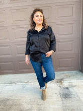 Load image into Gallery viewer, Charmer Satin Charmeuse Button Down Shirt