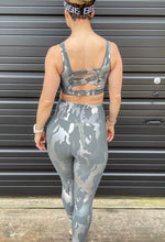 Load image into Gallery viewer, Camo Foil Criss-Cross Strap Sports Bra