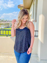 Load image into Gallery viewer, All Night Long Black Sequin Tank