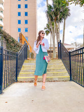 Load image into Gallery viewer, Stay Positive Teal Midi Dress