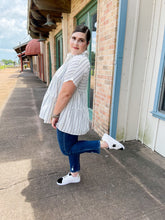Load image into Gallery viewer, Back To The Basics Black & White Stripe Top