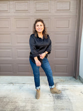 Load image into Gallery viewer, Charmer Satin Charmeuse Button Down Shirt