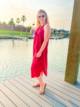 Load image into Gallery viewer, Sweet Advice Red Raspberry Midi Dress