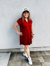 Load image into Gallery viewer, Gameday Glam Burgundy Athleisure Dress