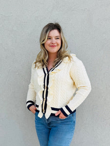 Nantucket Nights Cable Knit Cardigan Sweater