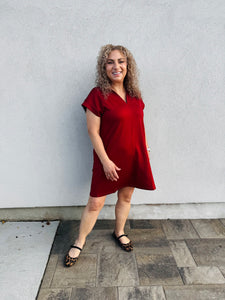 Gameday Glam Burgundy Athleisure Dress