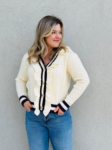 Nantucket Nights Cable Knit Cardigan Sweater