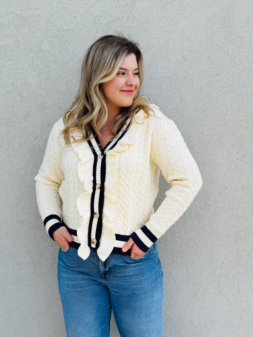 Nantucket Nights Cable Knit Cardigan Sweater