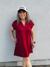 Load image into Gallery viewer, Gameday Glam Burgundy Athleisure Dress