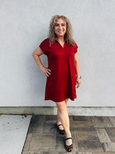 Load image into Gallery viewer, Gameday Glam Burgundy Athleisure Dress