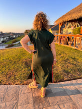 Load image into Gallery viewer, Frequent Flyer Green Midi Dress