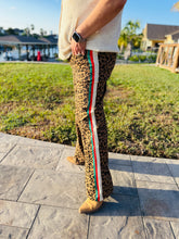 Load image into Gallery viewer, The Untamed Traveler Leopard Denim with Red &amp; Green Trim