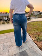 Load image into Gallery viewer, The Color Rush Wide Leg Jeans with Orange &amp; Royal Blue Side Trim