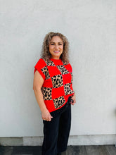 Load image into Gallery viewer, Rebel Heart Leopard Checkered Sweater Vest