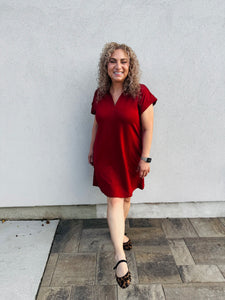 Gameday Glam Burgundy Athleisure Dress