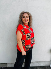 Load image into Gallery viewer, Rebel Heart Leopard Checkered Sweater Vest